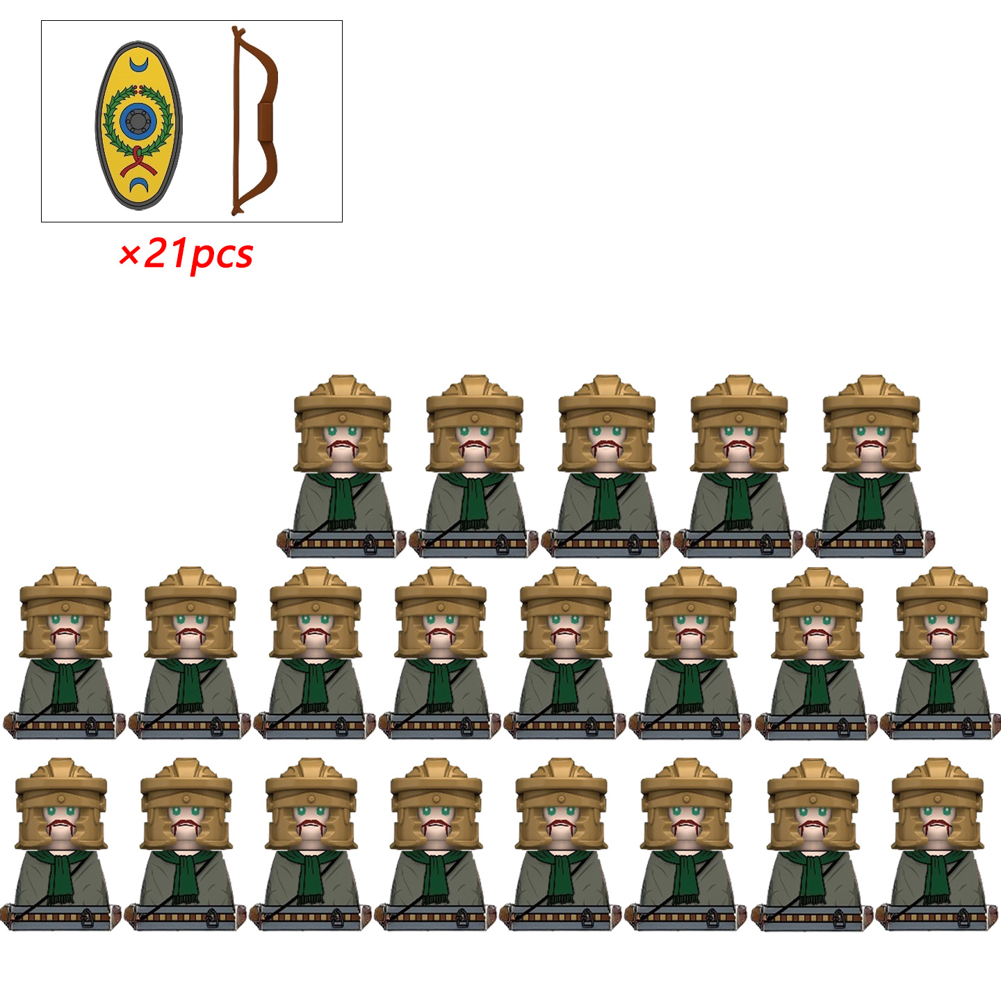 Lego Minifigure Holder - 21 pz MOC Creativo Medievale Kinghts